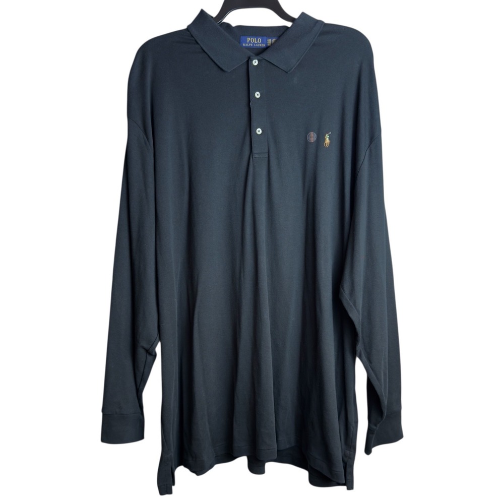 Polo Ralph Lauren Mens 4XLB‎ Black Long Sleeve Polo Shirt NWT